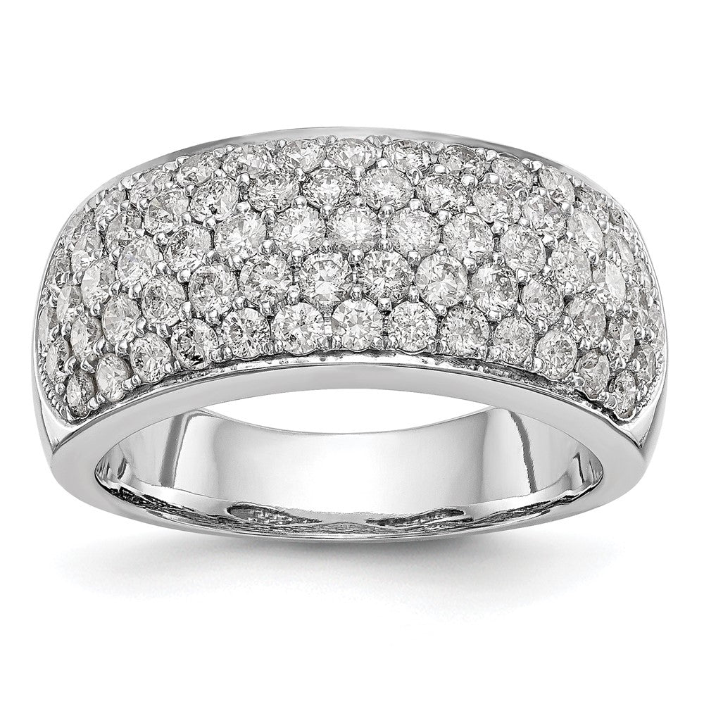 14K White Gold Real Diamond Band
