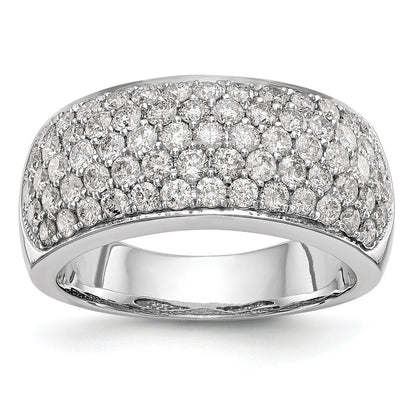 14K White Gold Real Diamond Band