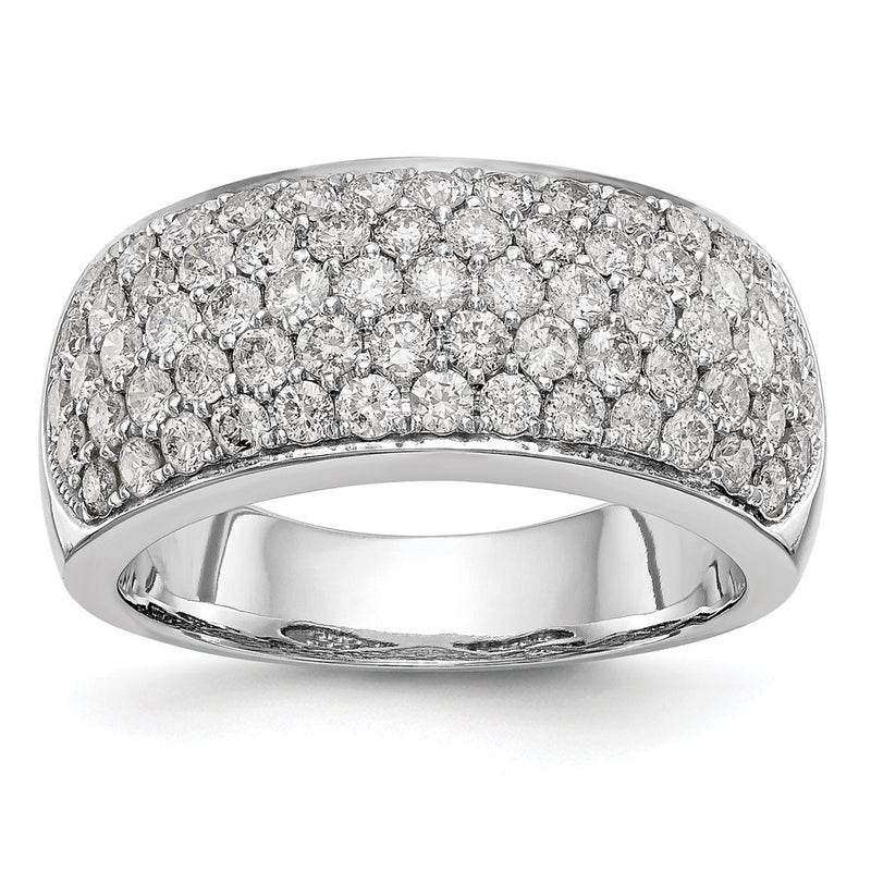 14K White Gold Real Diamond Band