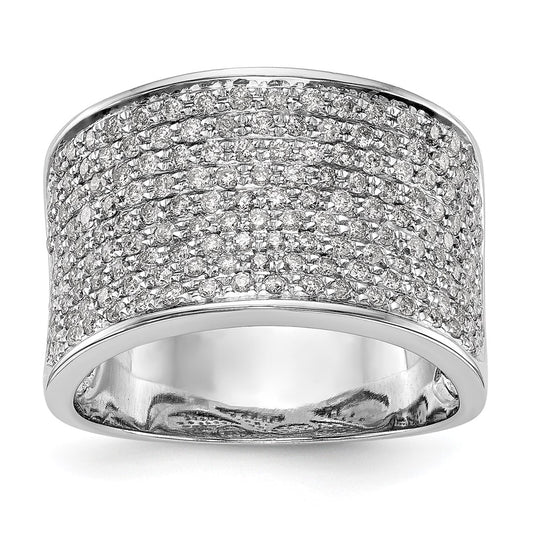 1.00ct. CZ Solid Real 14K White Gold Micro Pave Wedding Band Ring