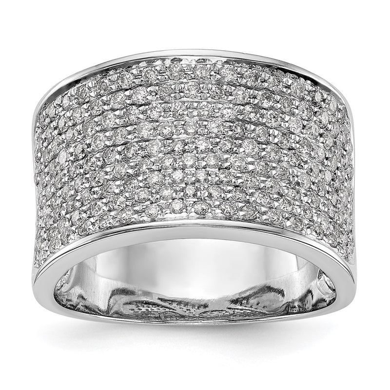 14K White Gold Micro Pave Real Diamond Band