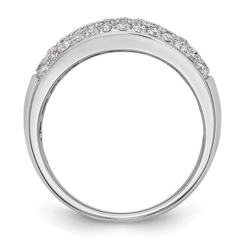 14K White Gold Real Diamond Band