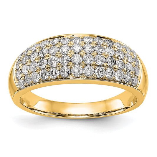 14K Yellow Gold Real Diamond Band