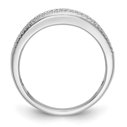 14K White Gold Real Diamond Band