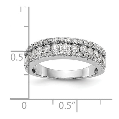 14K White Gold Real Diamond Band