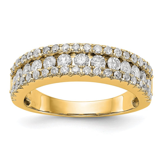 14K Yellow Gold Real Diamond Band