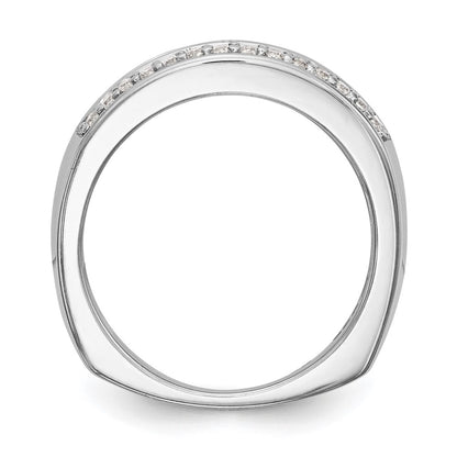 14K White Gold Real Diamond Band