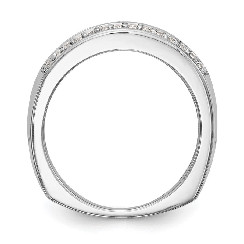 14K White Gold Real Diamond Band