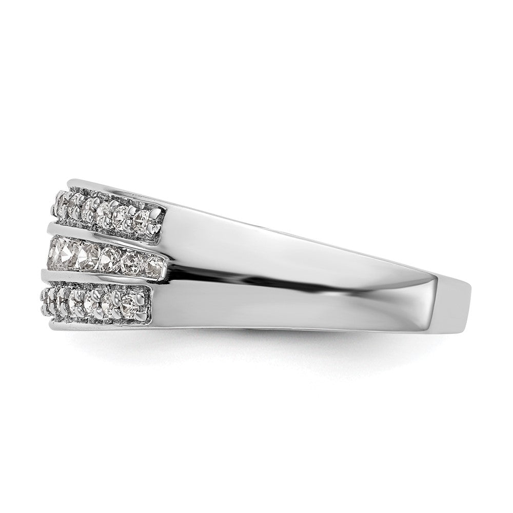 14K White Gold Real Diamond Band