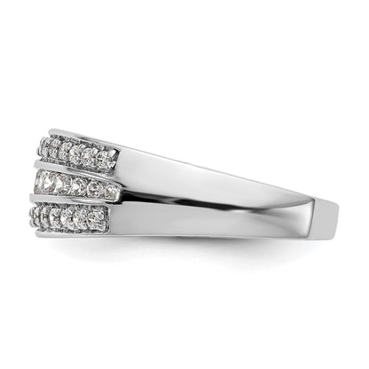14K White Gold Real Diamond Band