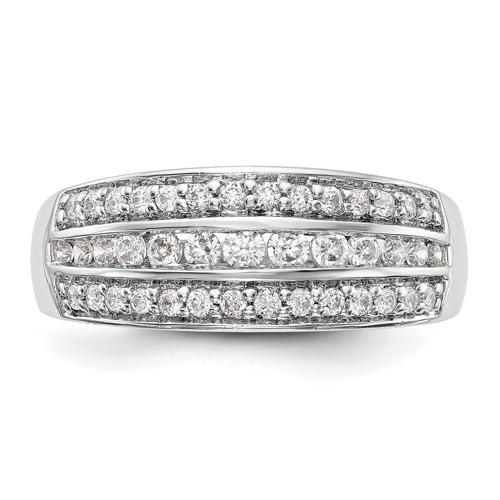 14K White Gold Real Diamond Band