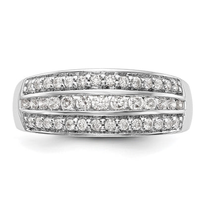 14K White Gold Real Diamond Band