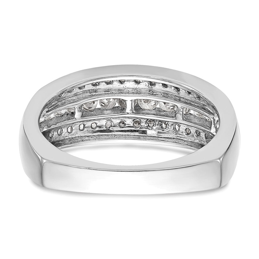 14K White Gold Real Diamond Band
