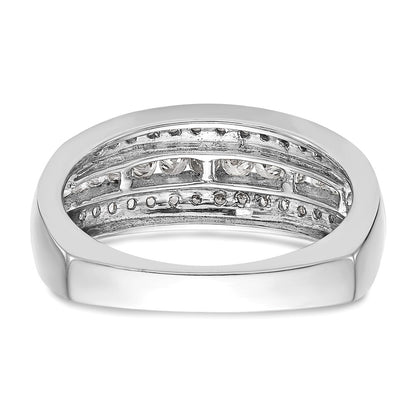14K White Gold Real Diamond Band