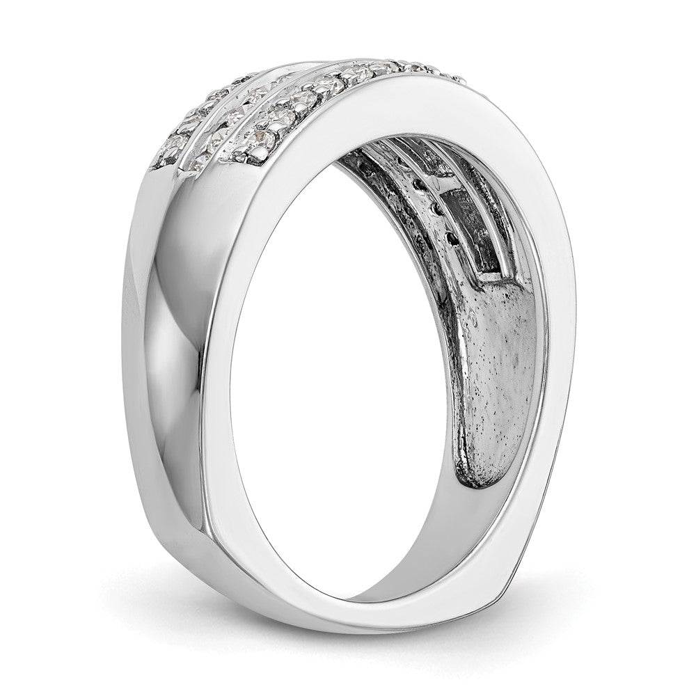 14K White Gold Real Diamond Band