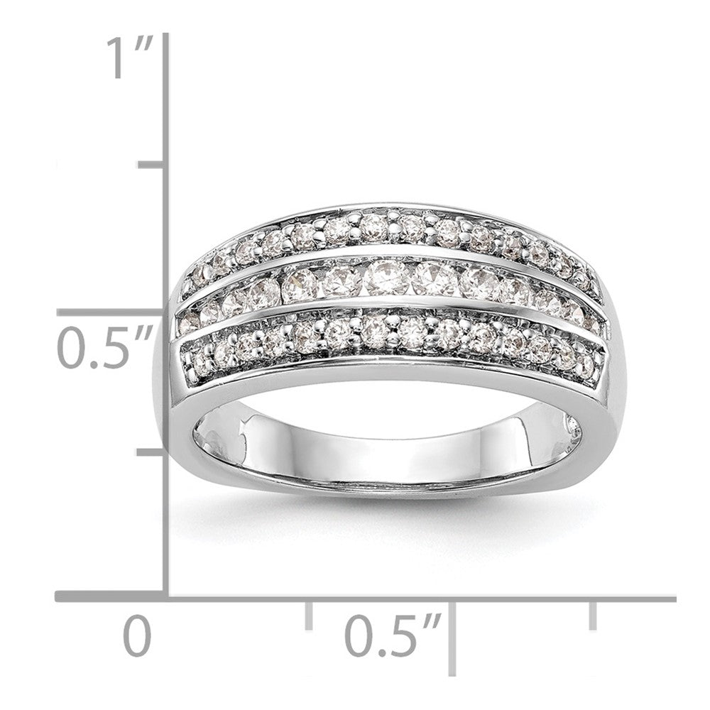 14K White Gold Real Diamond Band