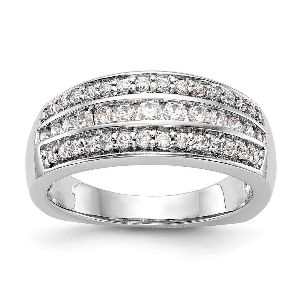 14K White Gold Real Diamond Band