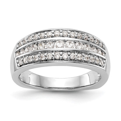 14K White Gold Real Diamond Band