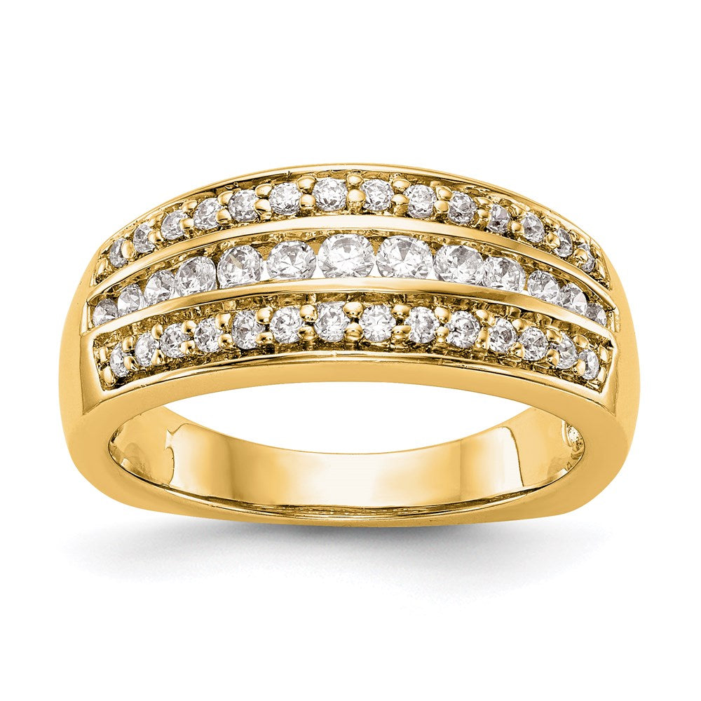 14K Yellow Gold Real Diamond Band