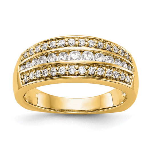 14K Yellow Gold Real Diamond Band