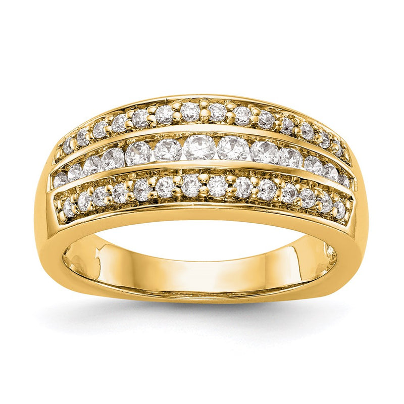 14K Yellow Gold Real Diamond Band