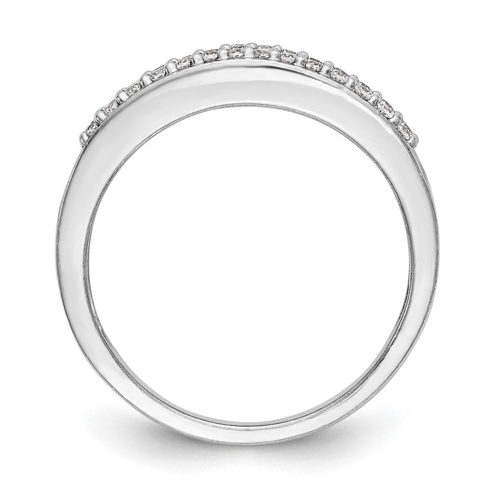 14K White Gold Real Diamond Band