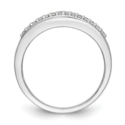 14K White Gold Real Diamond Band