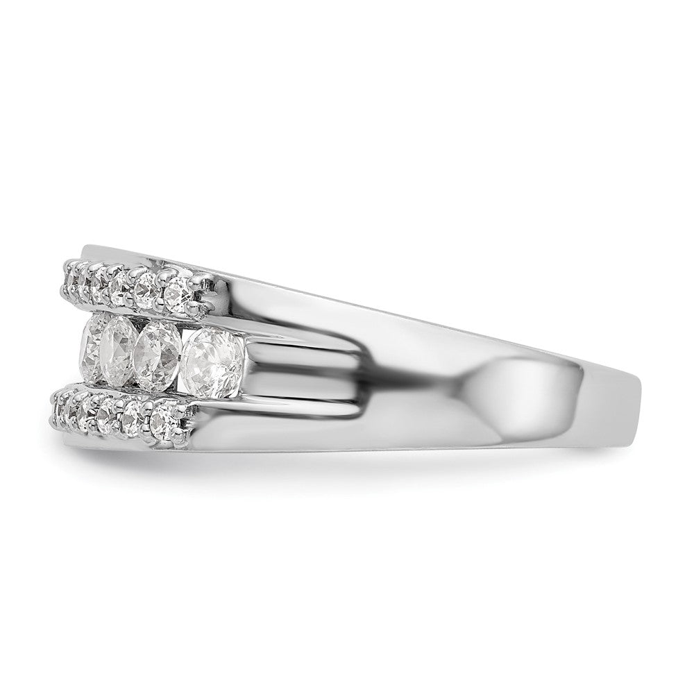14K White Gold Real Diamond Band