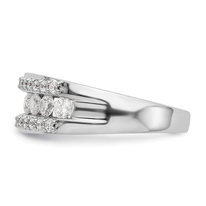 14K White Gold Real Diamond Band