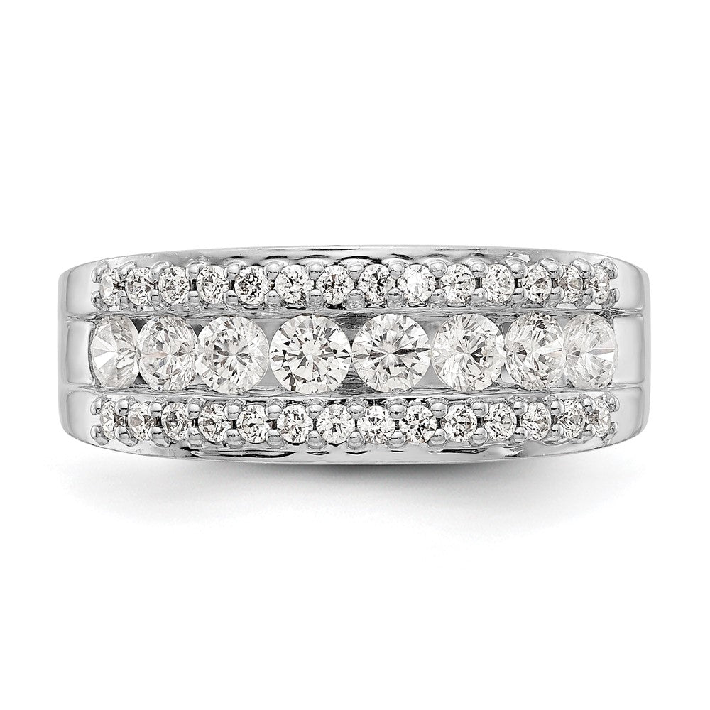 14K White Gold Real Diamond Band