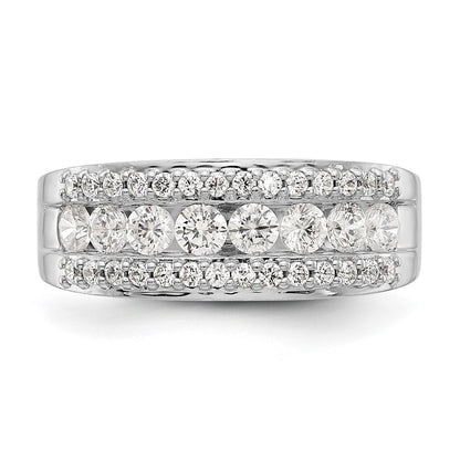14K White Gold Real Diamond Band