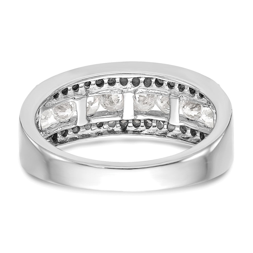 14K White Gold Real Diamond Band