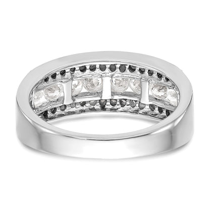 14K White Gold Real Diamond Band