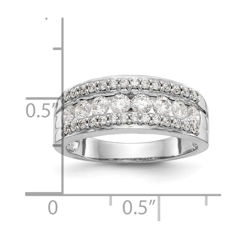 14K White Gold Real Diamond Band