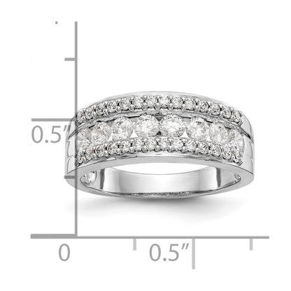 14K White Gold Real Diamond Band