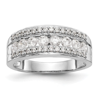 14K White Gold Real Diamond Band