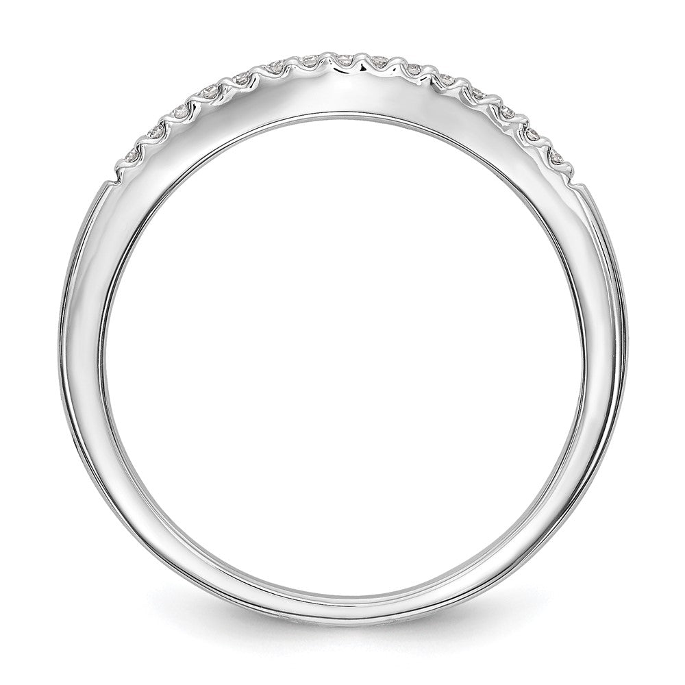 0.18ct. CZ Solid Real 14K White Gold Set of 2 Wedding Band Rings