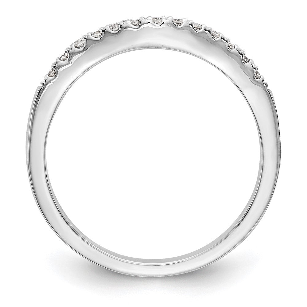 14K Set of Two White Gold Real Diamond Bands