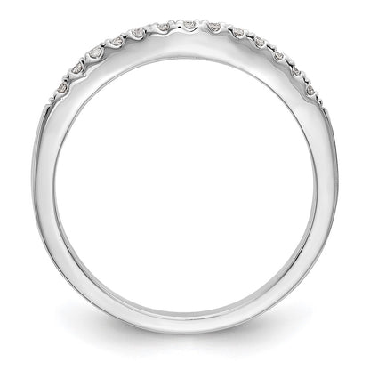14K Set of Two White Gold Real Diamond Bands
