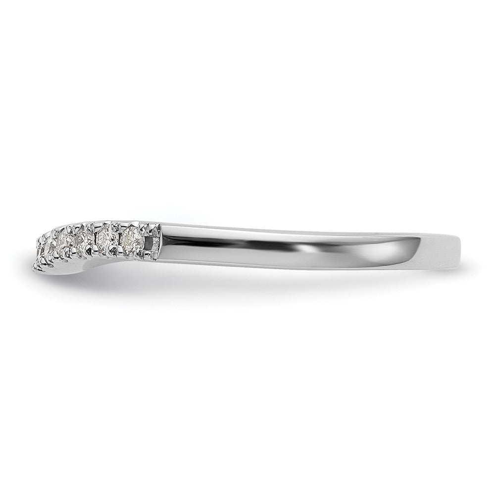 14K Set of Two White Gold Real Diamond Bands