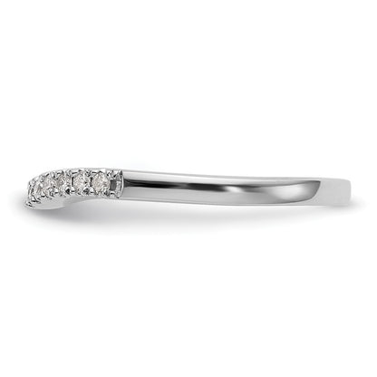 14K Set of Two White Gold Real Diamond Bands