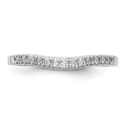 14K Set of Two White Gold Real Diamond Bands
