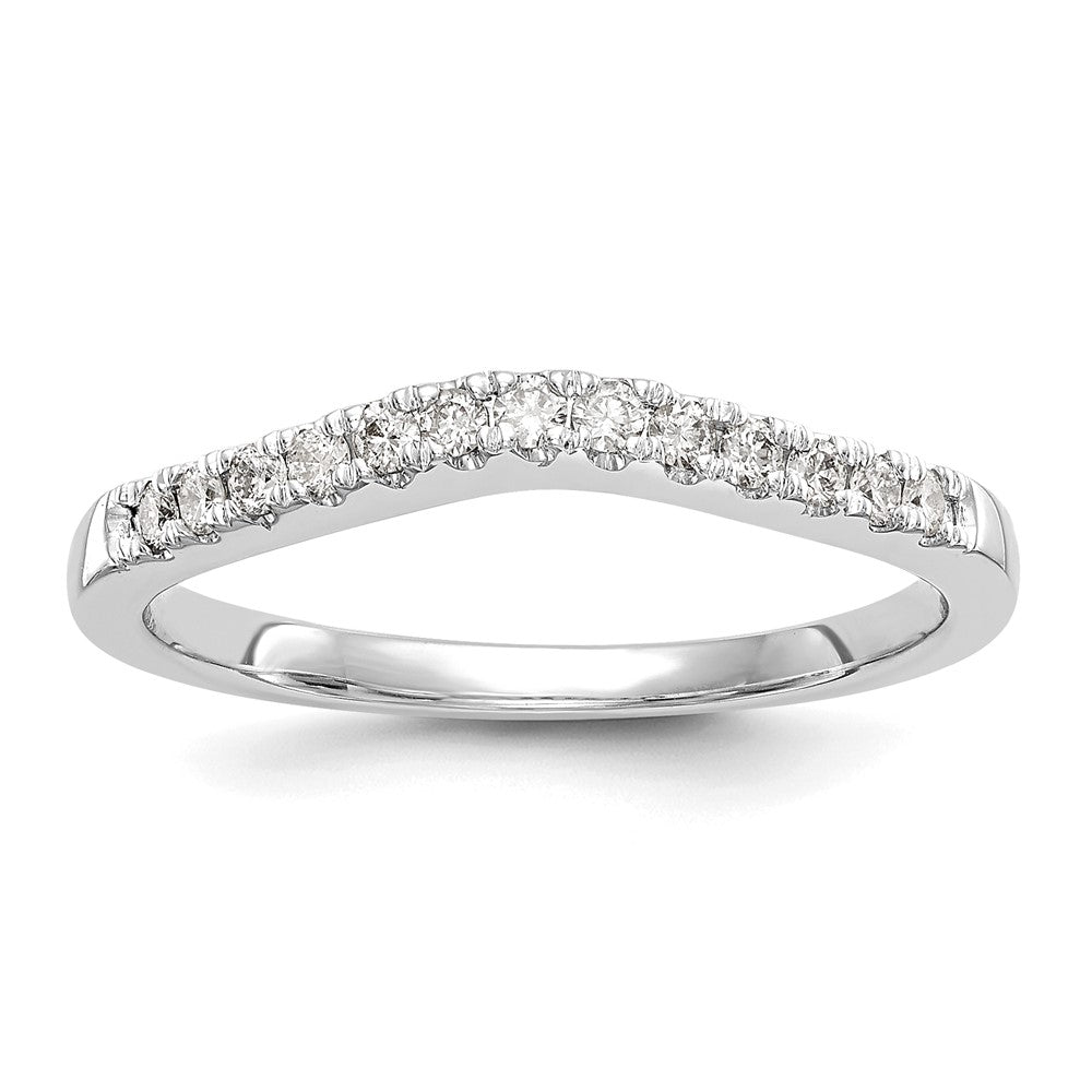 14K Set of Two White Gold Real Diamond Bands