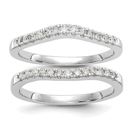 0.36ct. CZ Solid Real 14K Set of Two White Gold Wedding Band Rings
