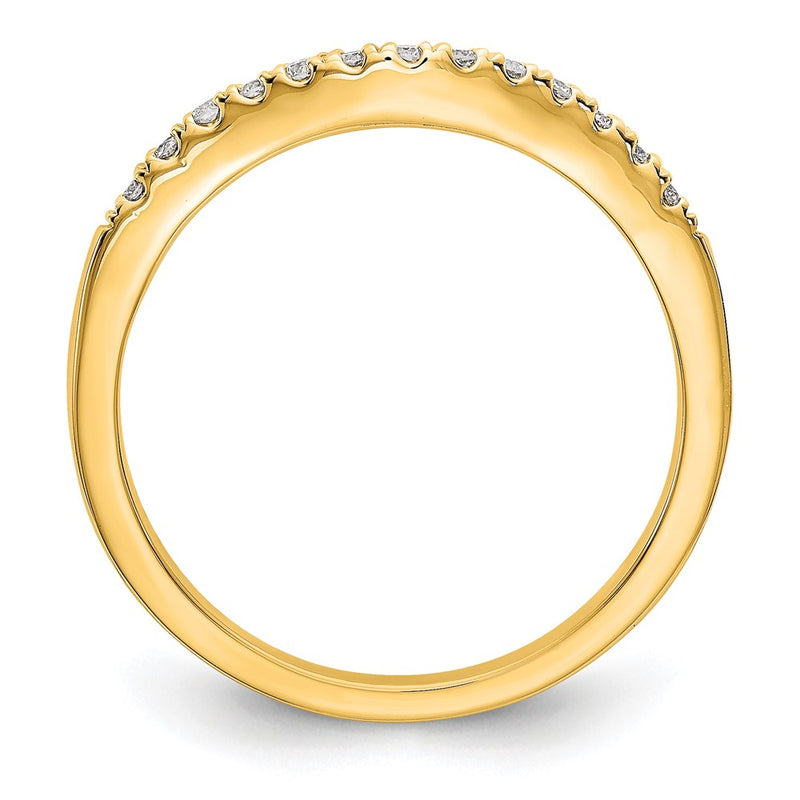14K Set of Two Yellow Gold Real Diamond Bands