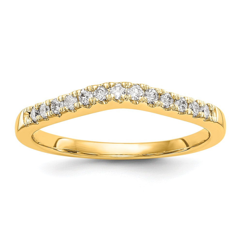 0.36ct. CZ Solid Real 14K Set of Two Yellow Gold Wedding Band Rings