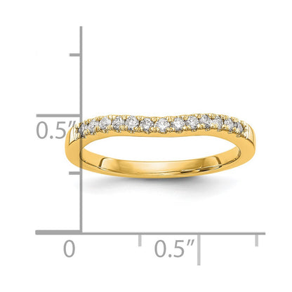 14K Set of Two Yellow Gold Real Diamond Bands