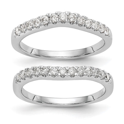 14K White Gold Set of 2 Real Diamond Bands