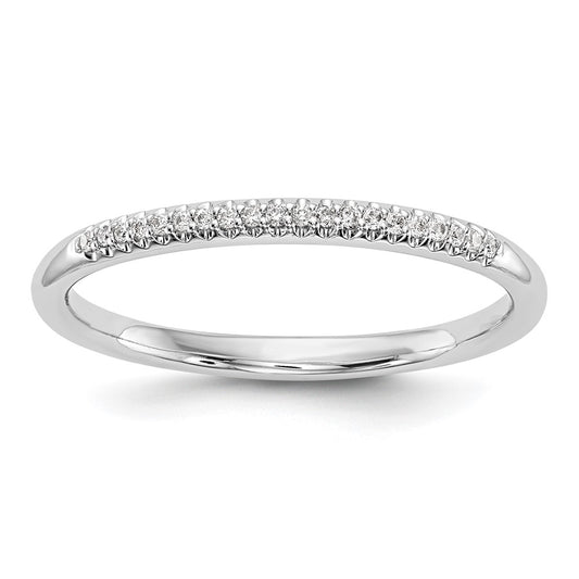 0.06ct. CZ Solid Real 14K White Gold Wedding Band Ring