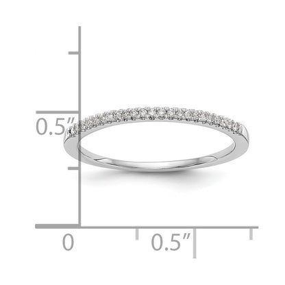 0.10ct. CZ Solid Real 14K White Gold Wedding Band Ring